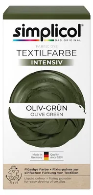 Immagine prodotto di Simplicol, colorante tessile intenso, verde oliva, confezione da 1 | Colorante tessile resistente ai lavaggi | Colorante liquido e polvere fissante con| Colorante per tessuti per rinnovare, cambiare colore e ravvivare