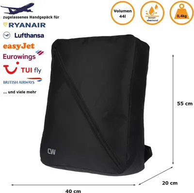 Produktbild von Rucksack Handgepäck max. Maße Ryanair 55x40x20 cm Weekender Bord Kabinengepäck