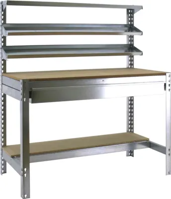 Produktbild von PROREGAL Werkbank BUFFALO mit Frontablage und Schubfach | HxBxT 84x90x61cm | Traglast 400kg | Verzinkt