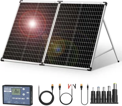 Zdjęcie produktu dla Panel słoneczny 100W - Składany panel słoneczny - Mobilne panele - Ładowarka solarna - Ładowarka do paneli słonecznych