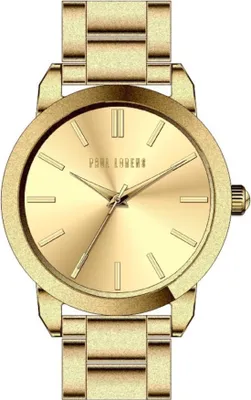 Produktbild von Elegante Golduhr aus Edelstahl, 38mm Gehäusedurchmesser, rund, Mineralglas, 30m wasserdicht
