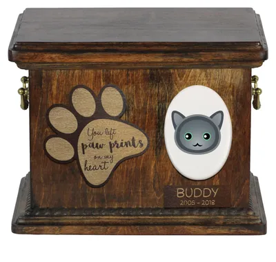 Obrázek produktu pro Nebelung - Urna na popel kočky, personalizovaná urna s rytinou, pamětní krabička na popel kočky značky Art-Dog.