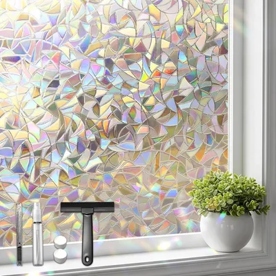 Obrázok produktu pre Fólia Raamfolie – Ochranná fólia – Dekorácia – Efekt dúhy – 90 x 200 cm – Farebná