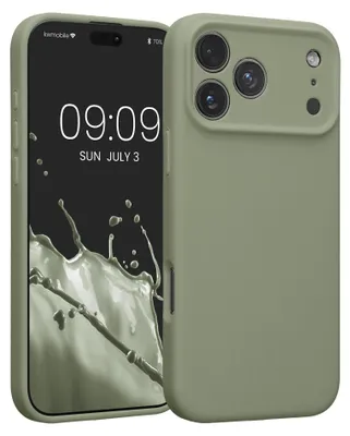 Produktbild von kwmobile Silikon Case für Apple iPhone 18 Pro Max / iPhone 17 Pro Max Hülle - Soft gummierte Handyhülle, Schutzhülle Cover in Graugrün