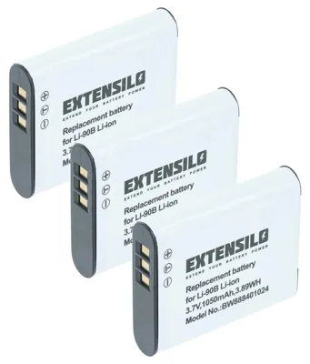 Produktbild von EXTENSILO 3x Akku kompatibel mit Olympus Voisquare Kamera (1050 mAh, 3,7 V, Li-Ion)