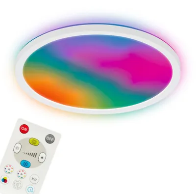 Produktbild von Briloner LED Panel Dimmbar Ø29x3 cm 17W 2400lm CCTIC RGBIC Farbwechsel Fernbedienung Weiß - LED Deckenlampe Wohnzimmer Schlafzimmer