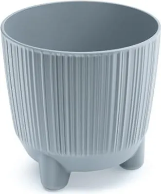 Zdjęcie produktu dla Doniczka plastikowa RYFOS N z nóżkami jasnoszara matowa 12,6 cm
