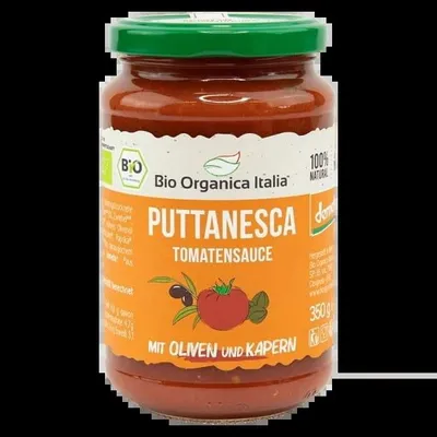 SOS POMIDOROWY Z OLIWKAMI I KAPARAMI PUTTANESCA DEMETER BIO 350 g - BIO ORGANICA ITALIA