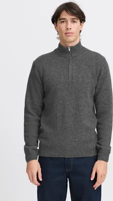 Zdjęcie produktu dla CASUAL FRIDAY CFKarl – męski sweter z kołnierzem typu troyer, zapinany na zamek, z mieszanki wełny, o regularnym kroju