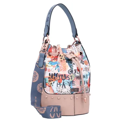 Produktbild von Anekke Beuteltasche Fun&Music, 18x14.5x26cm, 0.48kg, Polyurethan, mit Steckfach, Handyfach und Reißverschlussfach, stylisch, praktisch und mit auffälligem Muster.