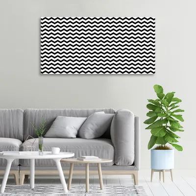 Produktbild von Tulup® Leinwandbild -100x50 cm - Wandkunst - Drucke auf Leinwand - Leinwanddruck  - Kunst: modern & klassisch - Schwarzweiß - Zickzacks