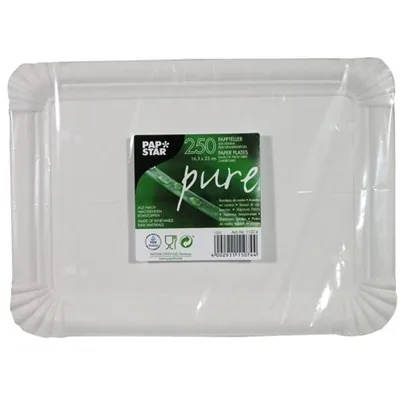 Zdjęcie produktu dla Papstar 11074, Płyta, Prostokątny, Karton, Biały, Monochromatyczny, 250 szt.