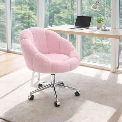 Produktbild von Hanah Home, Eleganter Flügelstuhl in Pink, 100% Wellssoft, 100% Metallbeine, 72 cm