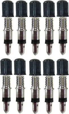Image de Lot de 10 valves de vélo | Valve Dunlop avec capuchon anti-poussière | Valve Blitz pour diverses chambres à air de vélo avec raccord Dunlop | Insert de valve pour chambre à air de vélo avec capuchon | Valve à gonflage rapide | Valves Express