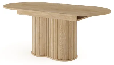 Produktbild von Masseno Ausziehbar Esstisch CARA 180 - 220 cm x 90 cm Oval Tisch für Wohnzimmer, Küche, Eichefarben