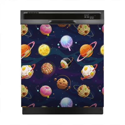 Produktbild von Aufkleber sticker 60x60 cm Dekorative folie Spülmaschine - cartoon planeten