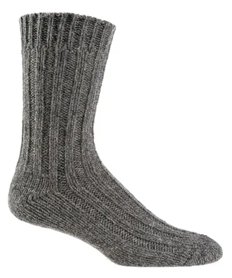 Produktbild von Wowerat Alpaka Wollsocken Schafwolle Anthrazitmelange Damen Herren Gr. 43-46 2 Paar