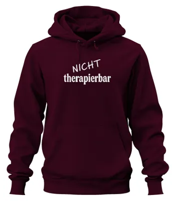 Produktbild von Nicht therapierbar lustiger Spruch sarkastisch Humor Hoodie Kapuzenpullover, Burgundy, M
