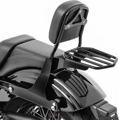 Image de Sissy Bar pour Harley Dyna Street Bob 06-17 avec porte-bagages SB9 noir