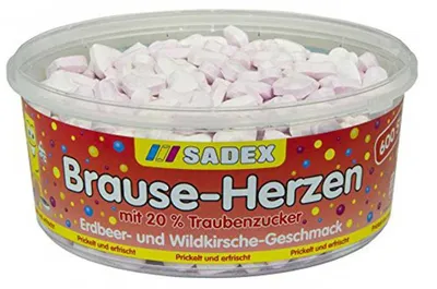 Obrázek produktu pro Sadex šerbetová srdíčka s příchutí divoké třešně a dextrózou 1000g