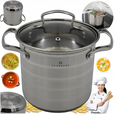 Produktbild von EDENBERG Hochtopf Edelstahl mit Deckel Induktion 5.3L