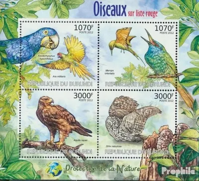 Produktbild von Briefmarken Burundi 2012 Mi 2575-2578 Kleinbogen (kompl.Ausg.) postfrisch Seltene Vögel