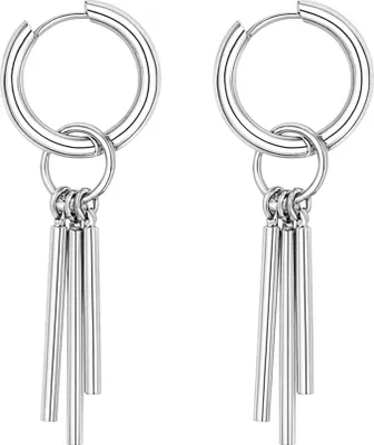 Produktbild von 316L Chirurgenstahl Creolen Ohrringe 16mm mit Stabanhängern