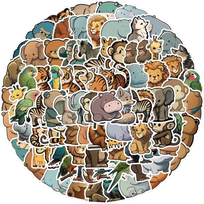 Produktbild von 100 Stücke Süße Tiere Aufkleber,Animal  Aufkleber für Laptop,Wasserdicht Vinyl Aufkleber, für DIY Dekoration, Graffiti Style Decals , Auto Motorräder  Fahrrad Skateboard  Gepäck Aufkleber und mehr