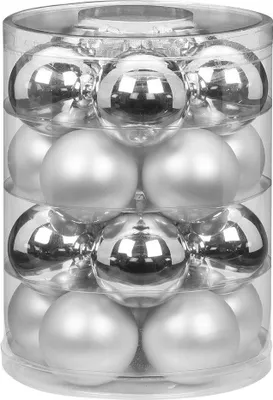 Produktbild von Inge‘s Christmas Decor 12000P620, Kugel-Weihnachtsschmuck, Glas, Silber, 60 mm, 20 Stück(e)