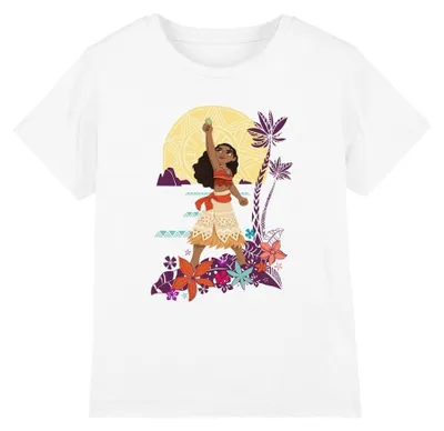 Immagine prodotto di T-shirt Kinder Disney Moana, motivo cuore e tramonto, colore bianco, taglia 9-11 anni