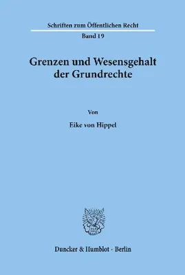 Produktbild von Grenzen und Wesensgehalt der Grundrechte.