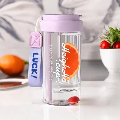 Image de Flamenco Mystique Láhev na vodu s košíčkem a brčkem 600 ml Simple BD32FIO