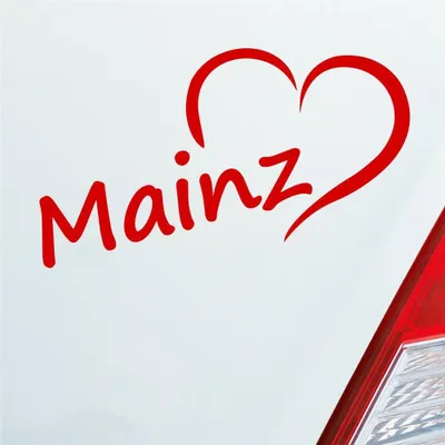 Produktbild von Auto Aufkleber Mainz Herz Heart City Stadt Motorrad 16x8 cm Rot Sticker Heckscheibenaufkleber