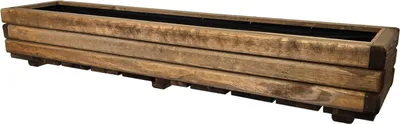 Immagine prodotto di HolzGarden Fioriera in Legno Massello Impregnato con Tessuto Non Tessuto 118x20x25 cm Colore Teak – Vaso Esterno per Giardino Terrazza 32 L