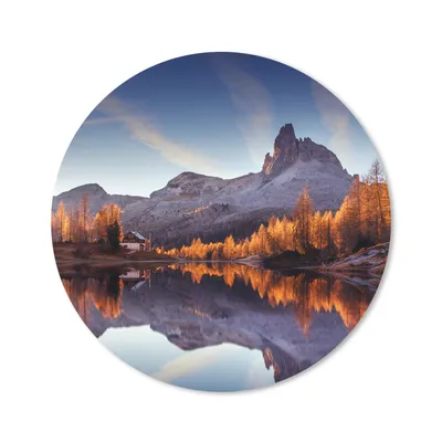 Produktbild von MuchoWow® Mauspad Mousepad Berge - Bäume - Herbst - See - Natur 20x20 cm - Mousepads - Maus Mat - Pad - Mausunterlage - Schreibtischmatte
