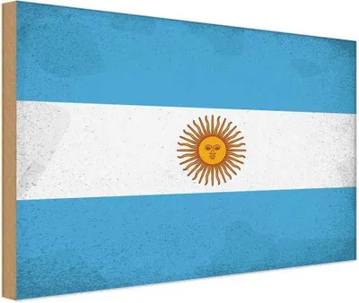Produktbild von vianmo Holzschild 20x30 cm Argentinien Argentina Vintage Flagge Fahne Wappen