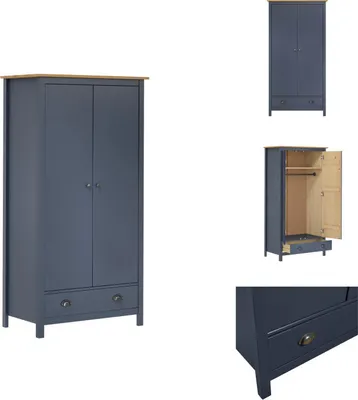 Produktbild von vidaXL Kleiderschrank mit 2 Türen Hill Grau 89x50x170 cm Kiefernholz -  Kleiderschränke