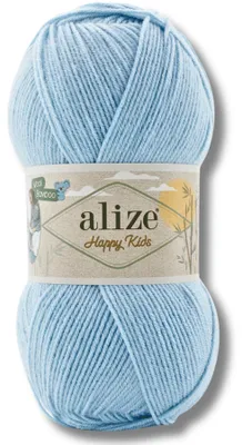 Imagen del producto de Alize 1x 100g Happy Kids, hilo para tejer, color sólido, ideal para ganchillo y punto (azul bebé - 183)