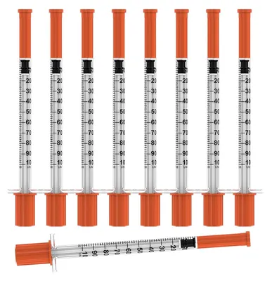 Image de Lot de 100 seringues doseuses jetables de 0,5 ml - Emballées individuellement