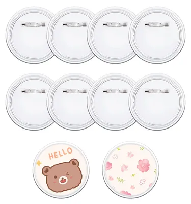 Produktbild von Buttons zum Selbermachen - 10 Stück Anstecker-Rohlinge - Acryl-Abzeichen - 58 mm Durchmesser