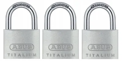 Obrázek produktu pro Sada 3 visacích zámků ABUS TITALIUM 64TI/25 jeden klíč