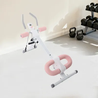 Produktbild von Bauchtrainer - Klappbares Bauchmuskelgerät - Für Krafttraining zu Hause - Core- und Sit-up-Training - Rosa