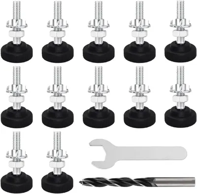 Produktbild von Verstellfüße M8 x 50 mm, 12 Stück Stellfüße für Möbel