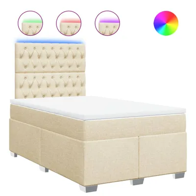 Produktbild von vidaXL Boxspringbett mit Matratze Creme 120x190 cm Stoff