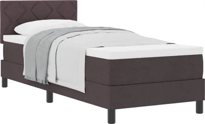 Immagine prodotto di vidaXL Letto a molle con testiera marrone scuro 80 x 200 cm in tessuto