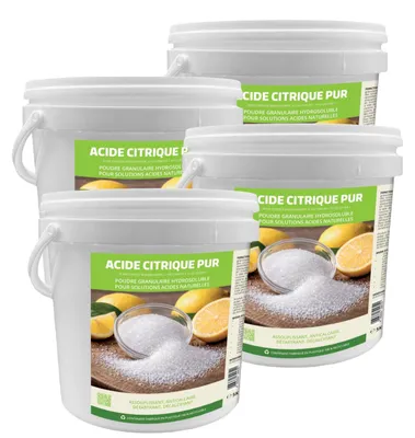 Image de ACIDE CITRIQUE PUR - Détergent naturel anticalcaire, adoucissant et détartrant polyvalent - 5KGx4PCS