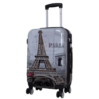 Produktbild von Polycarbonat Kleiner Handgepäck Reisekoffer Paris 55 cm Motivkoffer