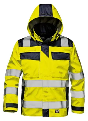 Obrázek produktu pro Pánská výstražná pracovní bunda Sir Safety Microlines Spring, třída 3, s reflexními pruhy, velikost L, HI-VIS ŽLUTÁ/MODRÁ
