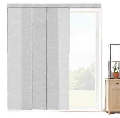 Image de Rideaux à panneaux VEVOR, rail extensible de 116 cm à 218 cm (L), rideaux à panneaux recoupables jusqu'à 243 cm (H), rideaux coulissants réglables pour portes coulissantes Portes de terrasse Gris