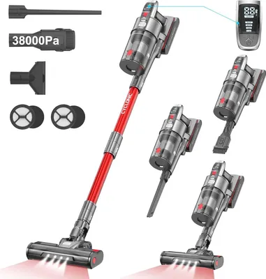 Produktbild von Vistefly B6 Akku Staubsauger 38000PA, 500W Staubsauger Kabellos mit 60 Minuten Laufzeit, Staub Automatisch Erkennen, 8 in 1 Akkusauger für Tierhaare